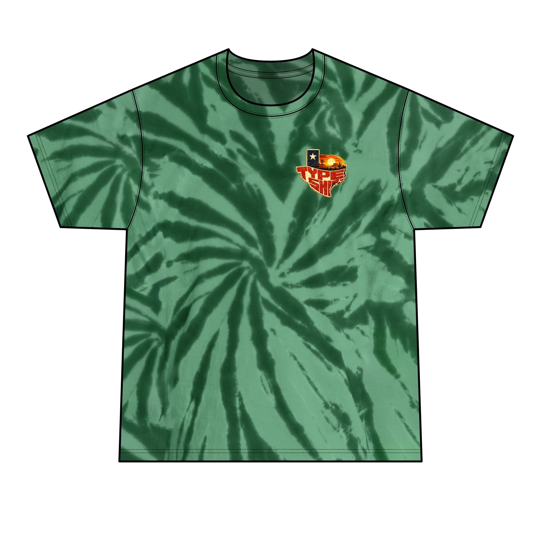 Mens Texas Type Shi Spiral Tie-Dye Tee