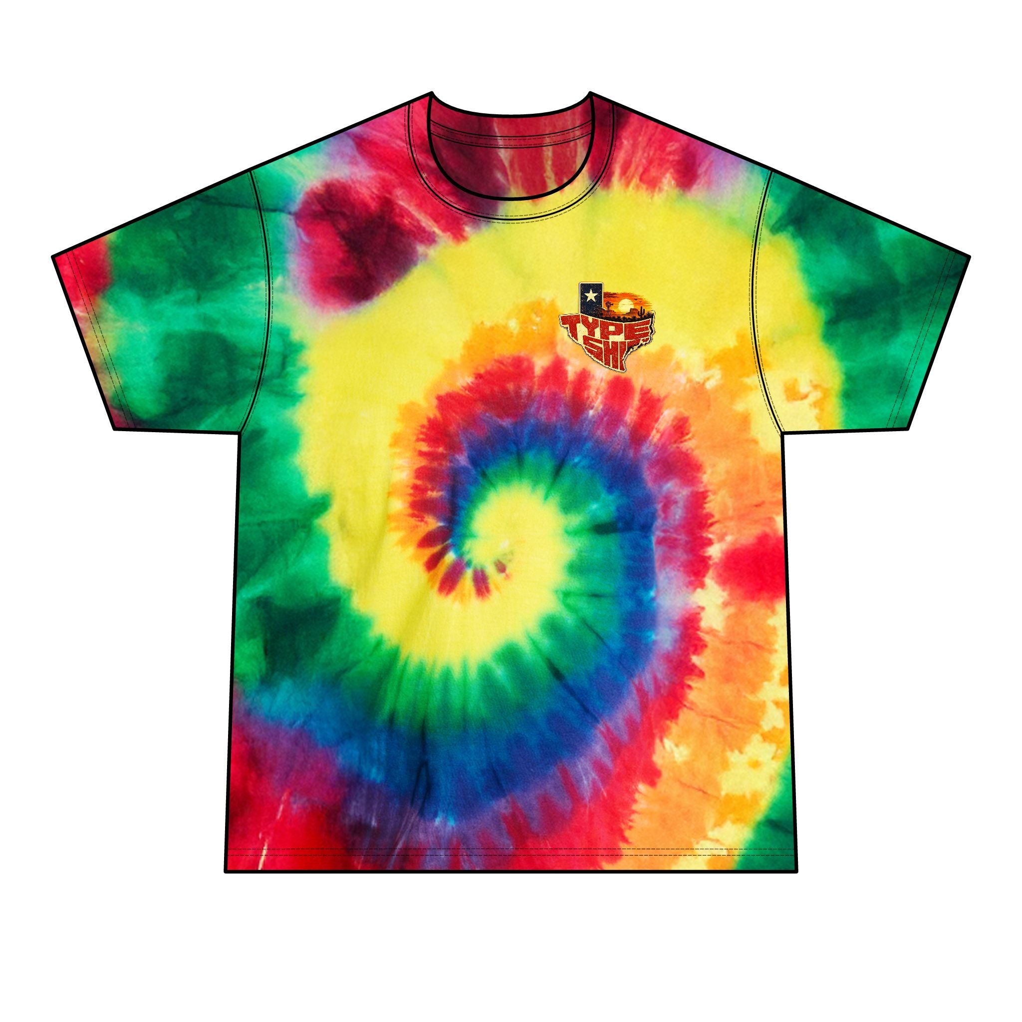 Mens Texas Type Shi Spiral Tie-Dye Tee