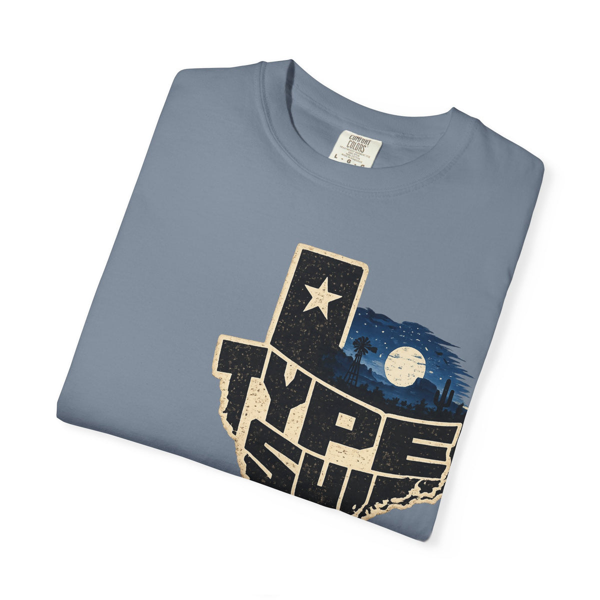 Texas Type Shi Night Skyline T-Shirt — Retro Lone Star Graphic Tee