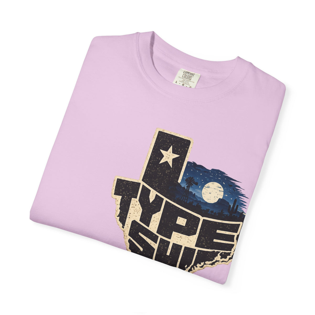 Texas Type Shi Night Skyline T-Shirt — Retro Lone Star Graphic Tee
