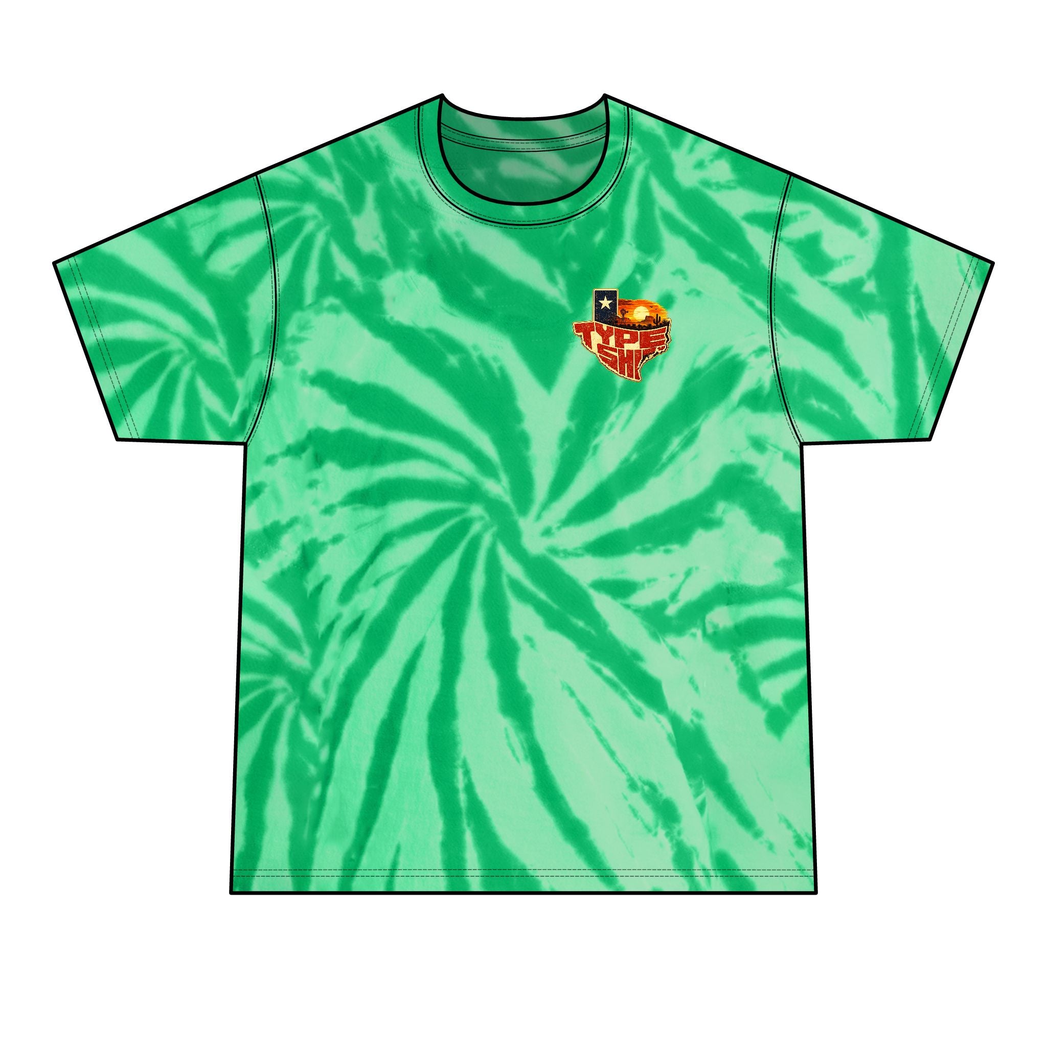 Mens Texas Type Shi Spiral Tie-Dye Tee