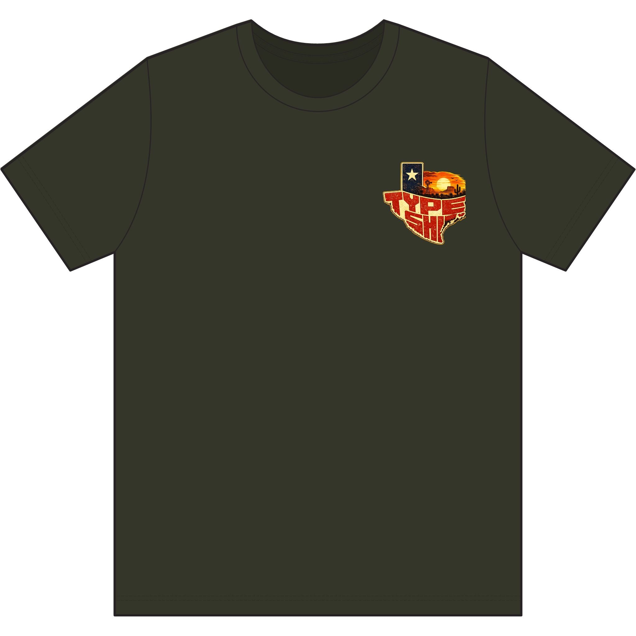Texas Type Shi Camo Heart Tee — Core Cotton Camo T-Shirt