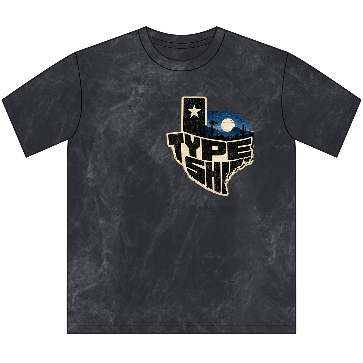 Texas Type Shi Night Logo with Texas on the back T-Shirt