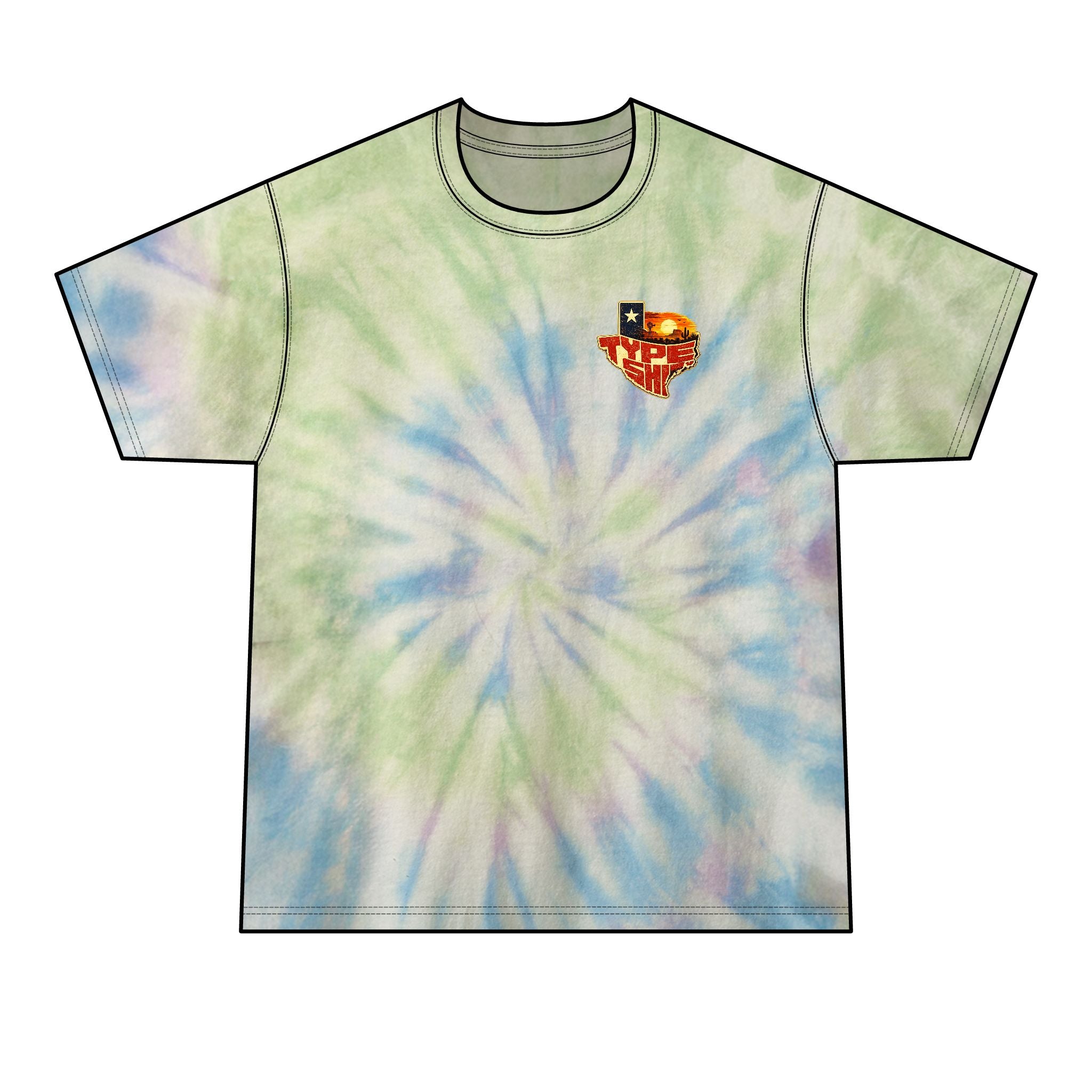 Mens Texas Type Shi Spiral Tie-Dye Tee