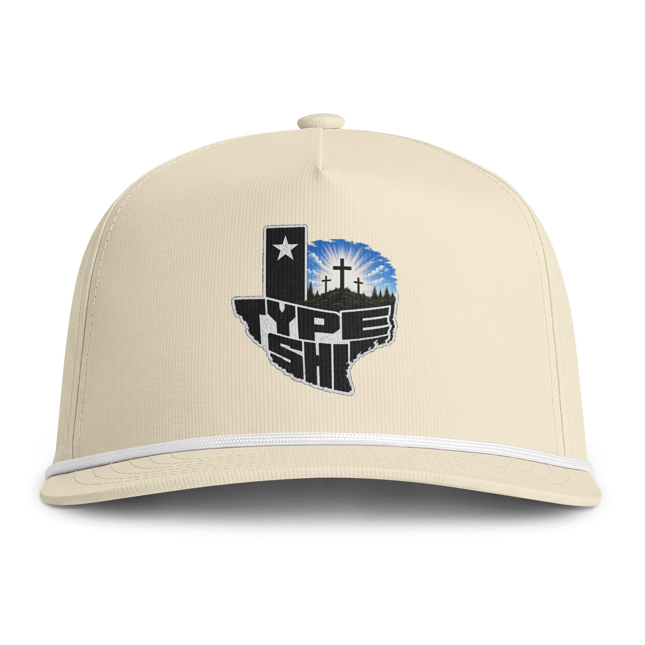 Sunwashed Rope Cap - Texas Cross Skyline Embroidered Hat
